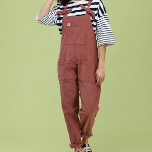 Lucy & Yak Original Corduroy Dungarees in Ash Pink, 14L
